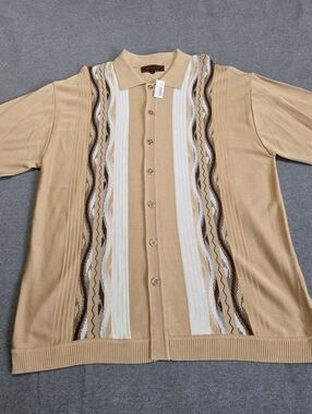 Vintage Creme De Silk Mens 3X Shirt Short Sleeve Button Up Old Money Preppy
